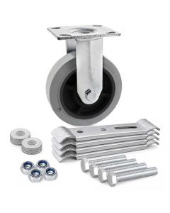 Kit de roulettes fixes de 6" sur plaque ESD