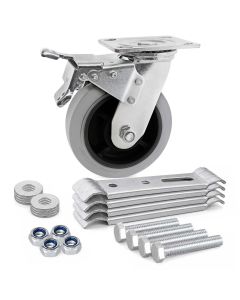 Kit de ruedas giratorias de 6" sobre placa con freno ESD