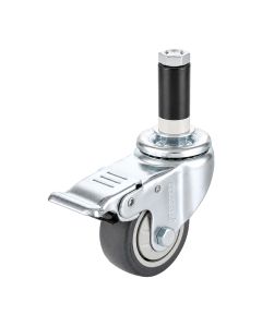 Roulette pivotante de 3" sur tige avec frein