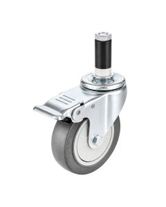 Roulette pivotante de 4" sur tige avec frein