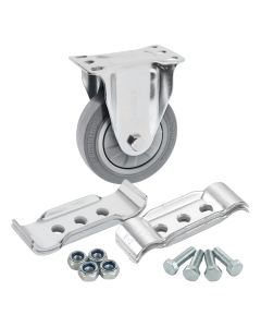 Kit de ruedas fijas de 4" sobre placa