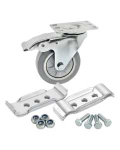 4" Swivel Plate Caster with Brake - Kit