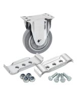 4" Rigid Plate Caster - Kit