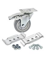 4" Swivel Plate Caster with Brake - Kit