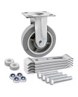 6" Rigid Plate Caster - Kit