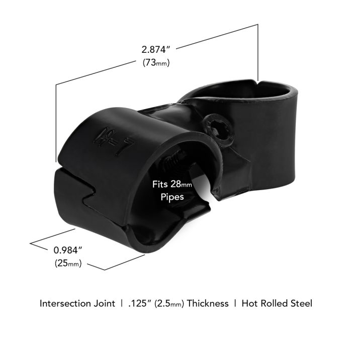 Metal 90° superimposed joint set