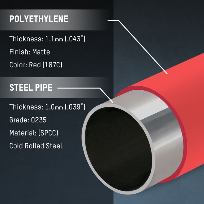 Steel pipe coated with PE