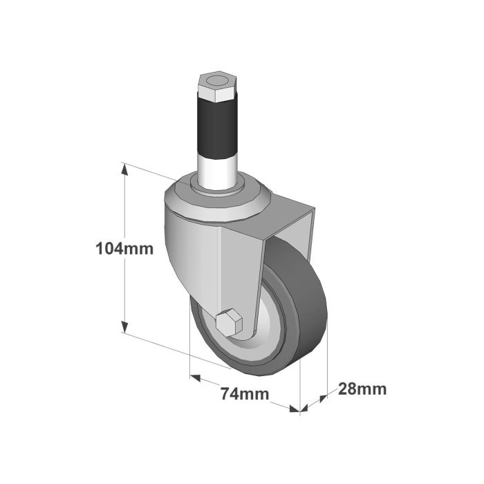 3 c lip stem casters POWERTEC in. Swivel Caster Wheels with Brake, Heavy Duty Stem Casters, Dual Locking TPR Rubber Castor Wheels (4-Pack) 17201 This threaded stem caster also has a sturdy frame with a bright zinc electro 3 Inch Swivel Stem Caster