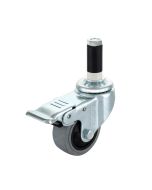 Roulette pivotante de 3" sur tige avec frein ESD